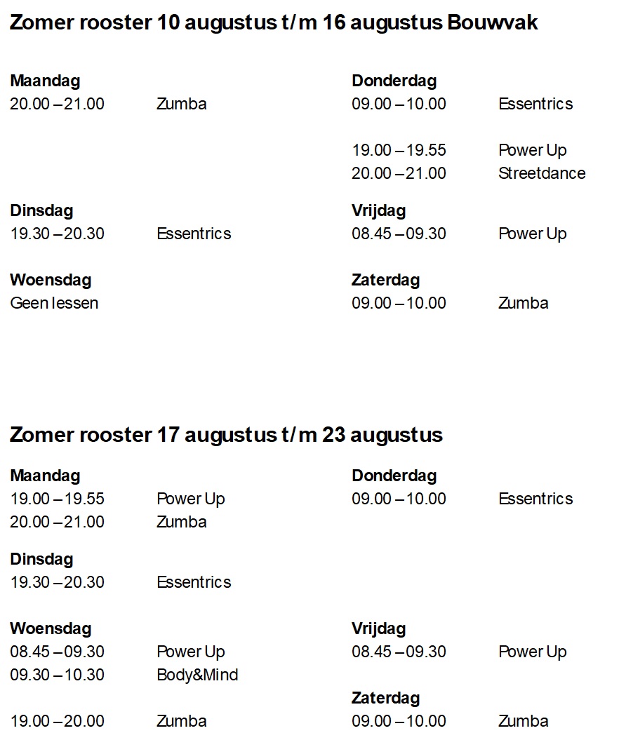 Zomer rooster 10 tm 23 aug